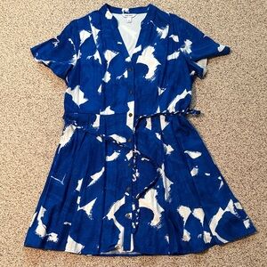 Nine West Abstract Blue and White Mini Dress